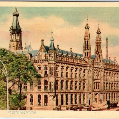 c1920s Amsterdam, Netherlands Post Office Building Gothic Architecture PC A341