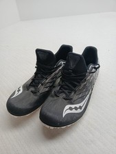 Saucony Men's Size 10.5 Spitfire 5 Track Shoes Spikes Black  White Lace Up