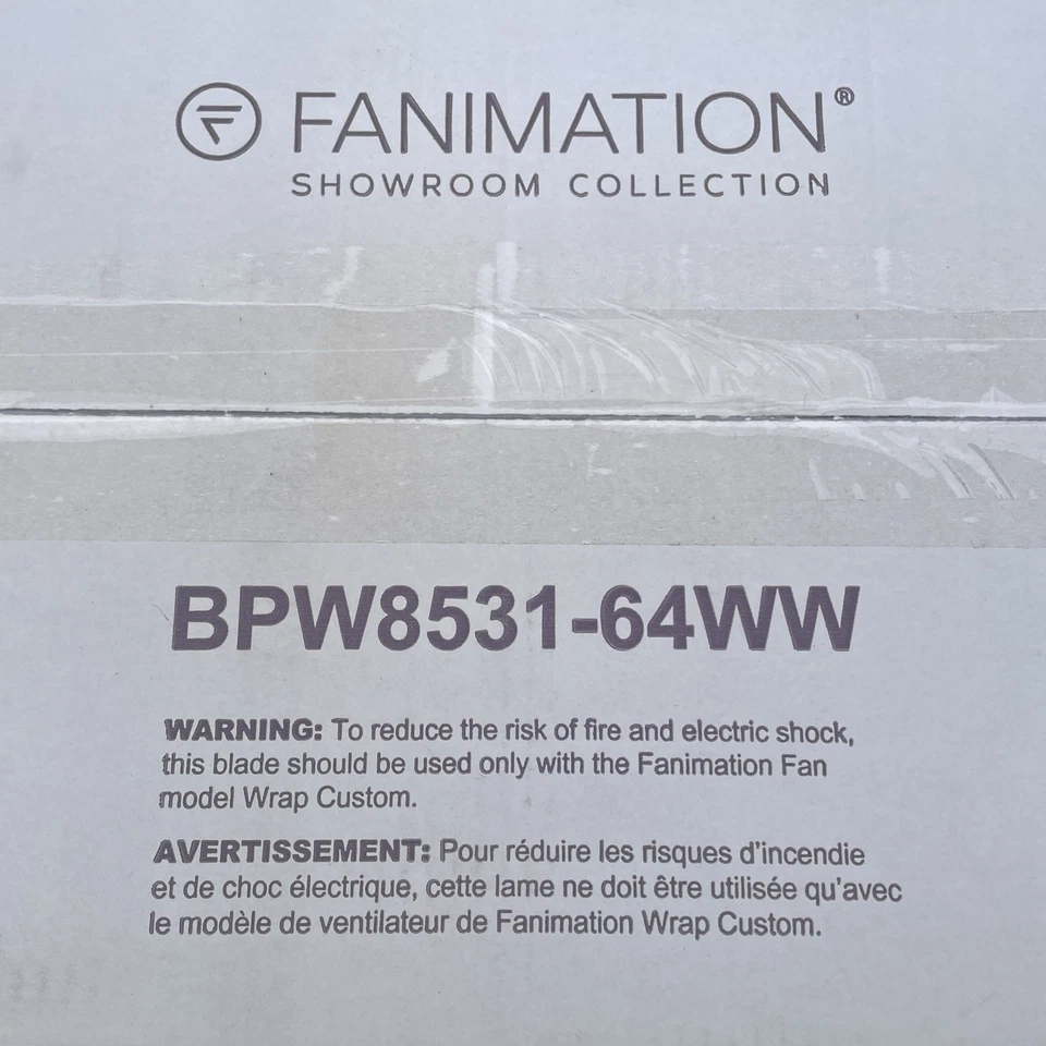 NEW Fanimation BPW853 1BPW8531-64WW Wrap Custom Set of 3 Blades 64" inch WHITE - Image 2 of 4