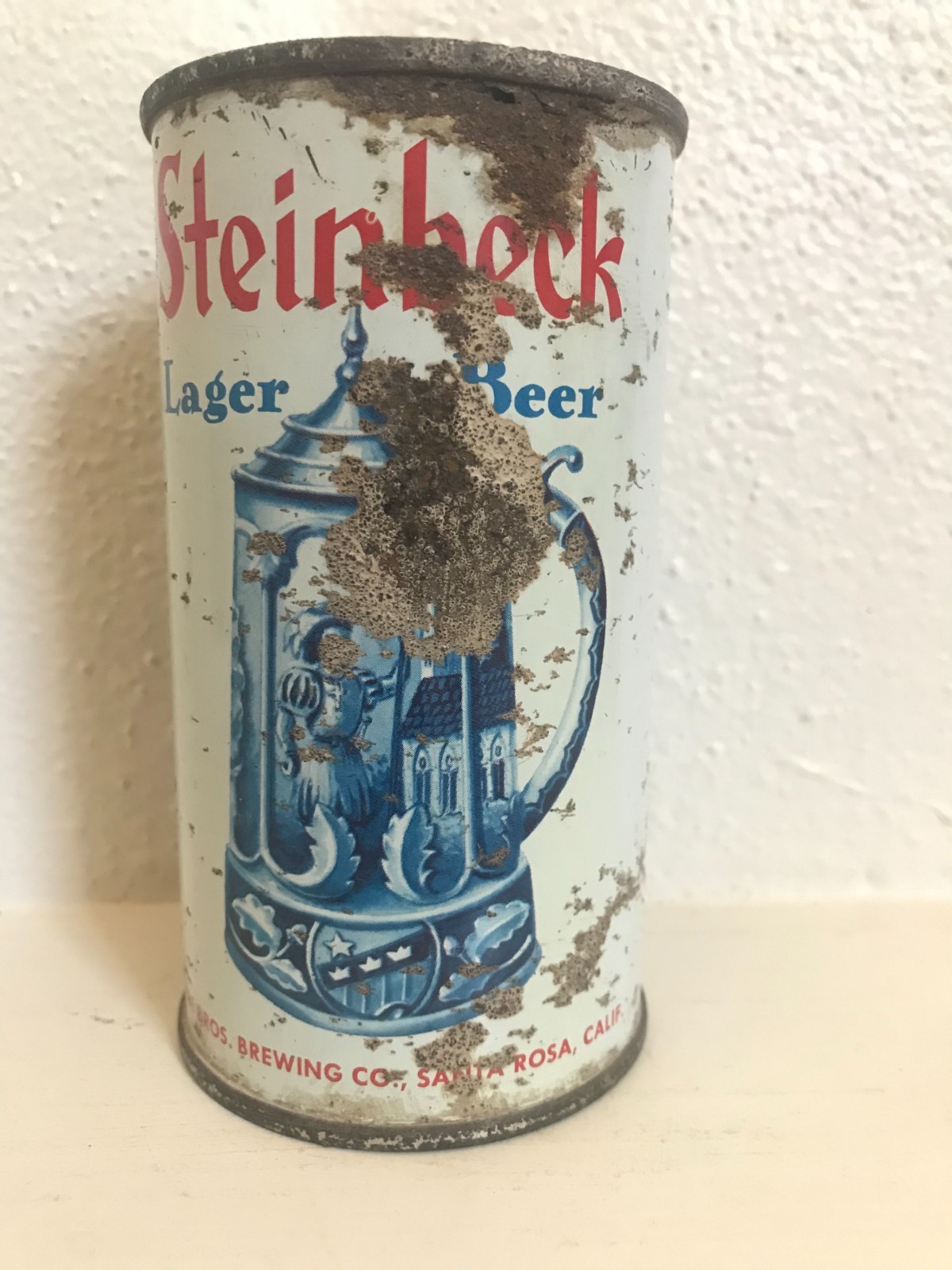 Steinbeck Lager Beer Can Flat Top  Grace Brothers, Santa Rosa, Ca.