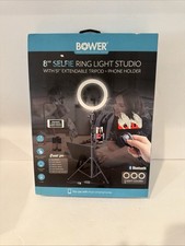 Bower 8 Selfie Ring Light Studio 51" Extendable Tripod Phone Holder 607