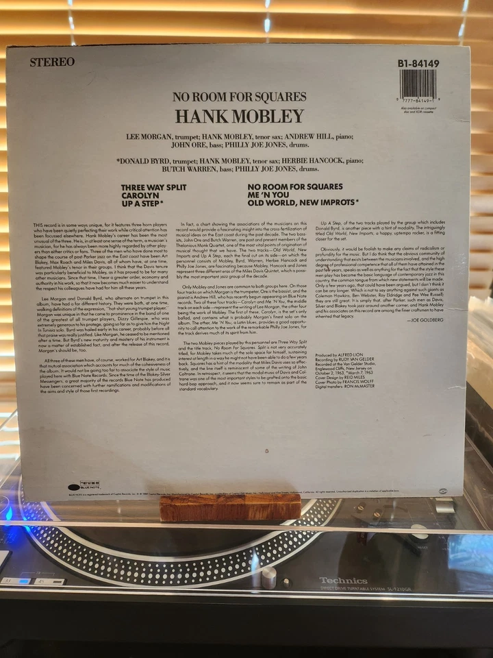 Hank Mobley, No Room For Squares, 1989 Blue Note Stereo, B1-84149, VG+/VG+ Foto 2 de 4
