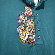 Vintage Disney Seven Dwarves Embroidered Shirt Size Small Long Sleeve