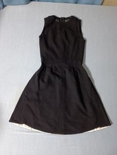 CHANEL Black Sleeveless Dress Size 34 Coco Mark Silk Lined Elegant SR1921