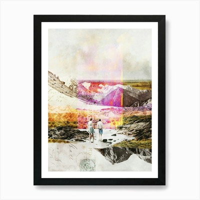 Vintage Collage Kunstdruck gerahmt Wandbild Poster Leinwanddruck Bild