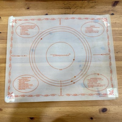 Vintage Tupperware Pastry Baking Mat Sheet 18x22 Dart Industries 1965 Orange Red
