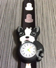 Children Kids Watch Cute Puppy Dog Slap-on Watch Round Numbered Dial New Cutie 