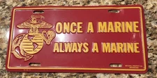 Once A Marine Always Marine  License Plate Marine Corps Metal Mitchell Proffitt