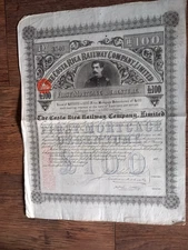 COSTA  RICA  RAILWAY  COMPANY  FIRST MORTGAGE DEBENTURE 1887