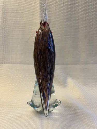 Cobalt Blue Gold Aventurine Art Glass Cockatoo Parrot 12" Gorgeous Designs EUC - Picture 5 of 5
