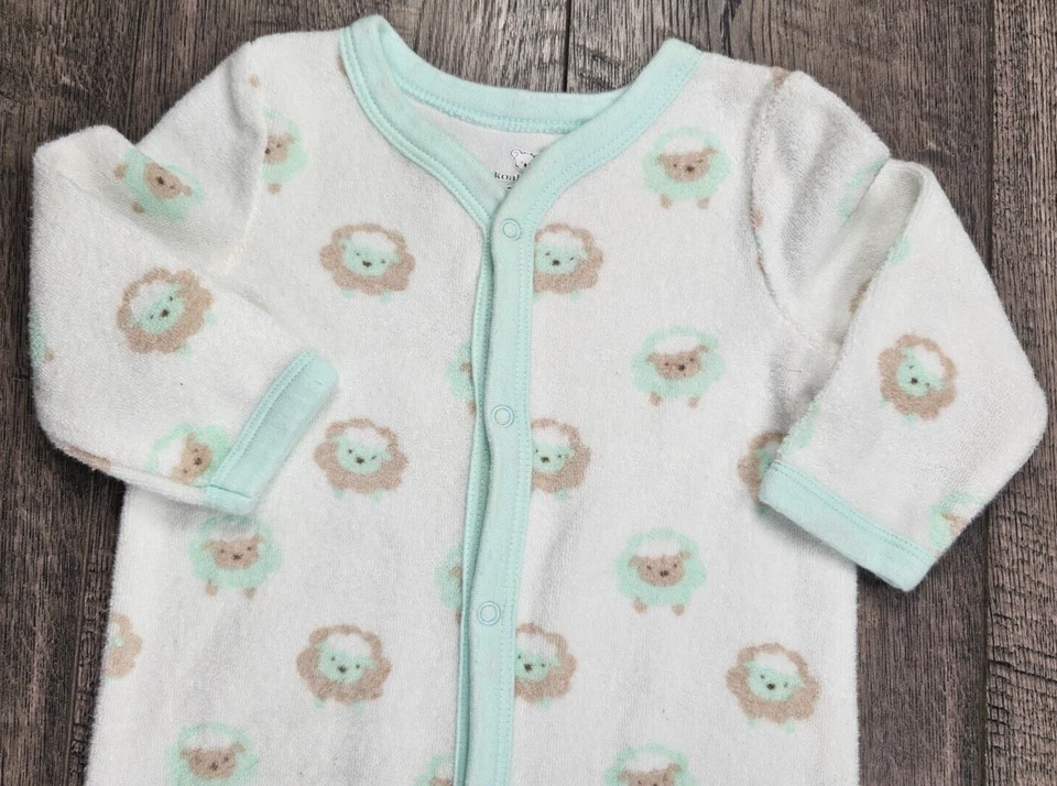 Baby Boy Clothes Koala Baby 3-6 Month Terry Cloth Sheep Lamb Footed Outfit - Image 2 of 3