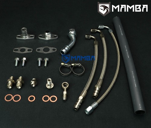 Turbo Oil & Water Line 86~92 For TOYOTA MA70 7M-GTE Supra w/ Garrett GT30R GT35R