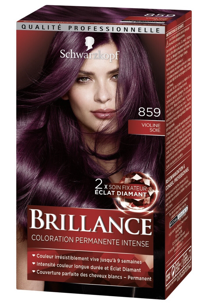 Coloration violine soie 859 Brillance Schwarzkopf pour un éclat diamant longue durée