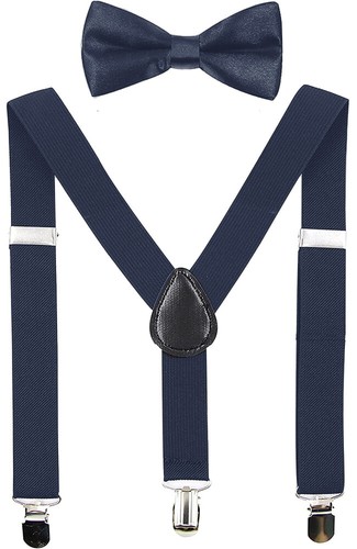 Children Kids Baby Elastic Suspenders Belt Bow Tie Set Boys Girls Bowtie Braces - Picture 27 of 33