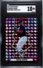 2022 Panini Mosaic #2 Rafael Devers PINK SWIRL PRIZM /12 SGC 10 GEM MINT