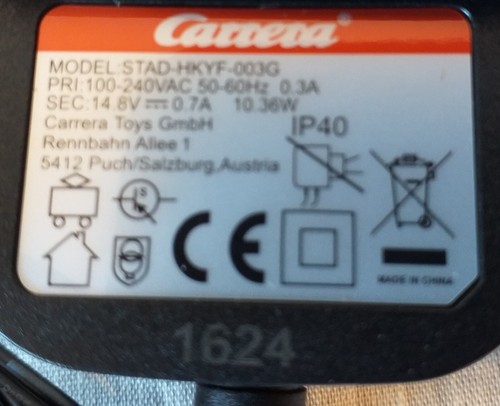 Carrera GO Transformer Power Supply STAD-HKYF-003G 14.8V UK Plug New Spares - Picture 3 of 20