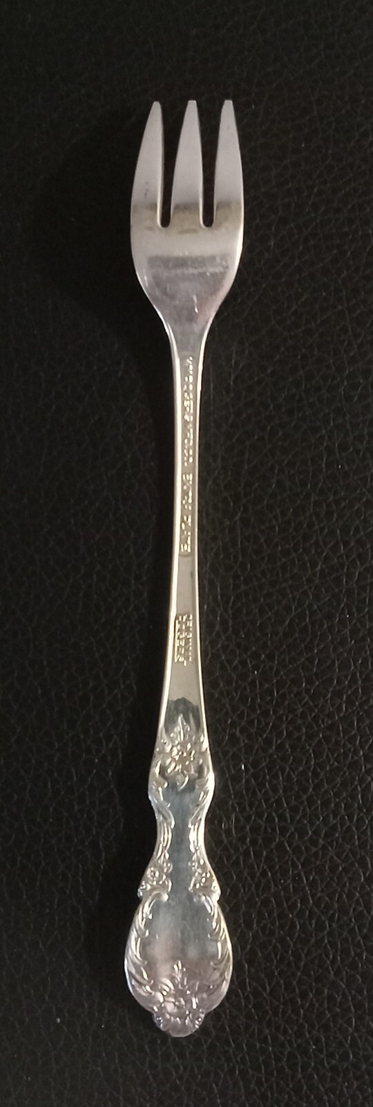 WM Rogers Mfg Co Extra Plate Valley Rose Small  3 Prong Cocktail Fork 5 1/2 inch