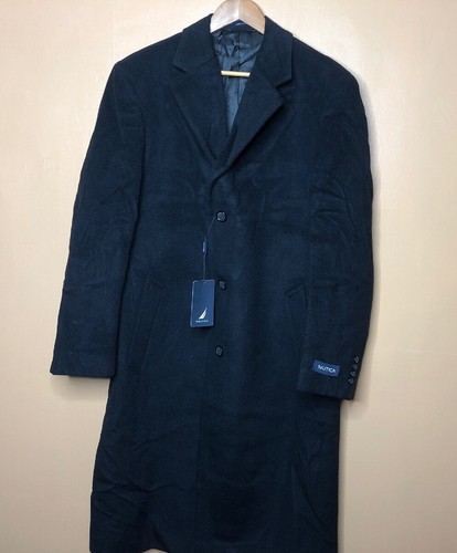 Nautica Men's Size 42R Coat Single Breast Button Up Long Wool Blend Full - Picture 4 of 12