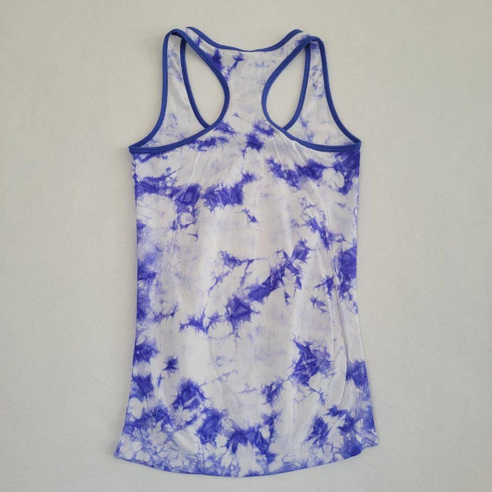 Fabletics Tank Top Small Womens Blue White Tie Dye Racerback Lightweight Fitted - Bild 2 von 4