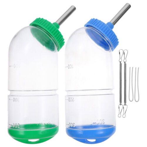 2 Pcs Pet Water Dispenser Dog Hamster Drinking Fountain Guinea Pig Water Bottle