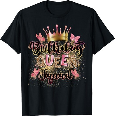 Birthday Queen Squad Leopard It's My Birthday Girls Women T-Shirt