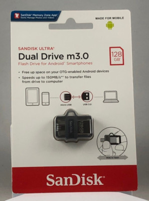 SanDisk Ultra Dual Drive m3.0 128GB USB-Stick für Android Smartphone