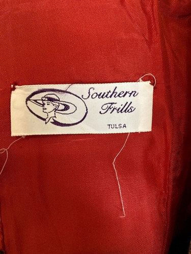Vintage 80s Strapless Satin Prom Cocktail Party Dress Red Ruffles Black Bow XS - Picture 6 of 8