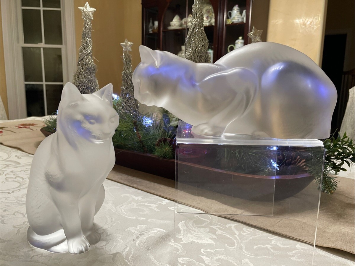ラリック　LALIQUE ネコ　オブジェ クリスタル　インテリア　フィギュア ラリック LALIQUE ネコ オブジェ クリスタル インテリア