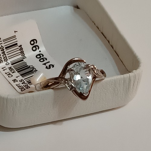 Sterling Silver and Gold Aquamarine Ring - 第 1/11 張圖片