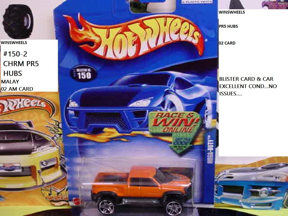 2002 HOT WHEELS #150 -2 MEGA-DUTY ORNG PR5 MAL 💰😍💎2002 AMER CA