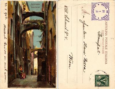 CPA AK SAN REMO vicolo Corradi ITALY (531463)