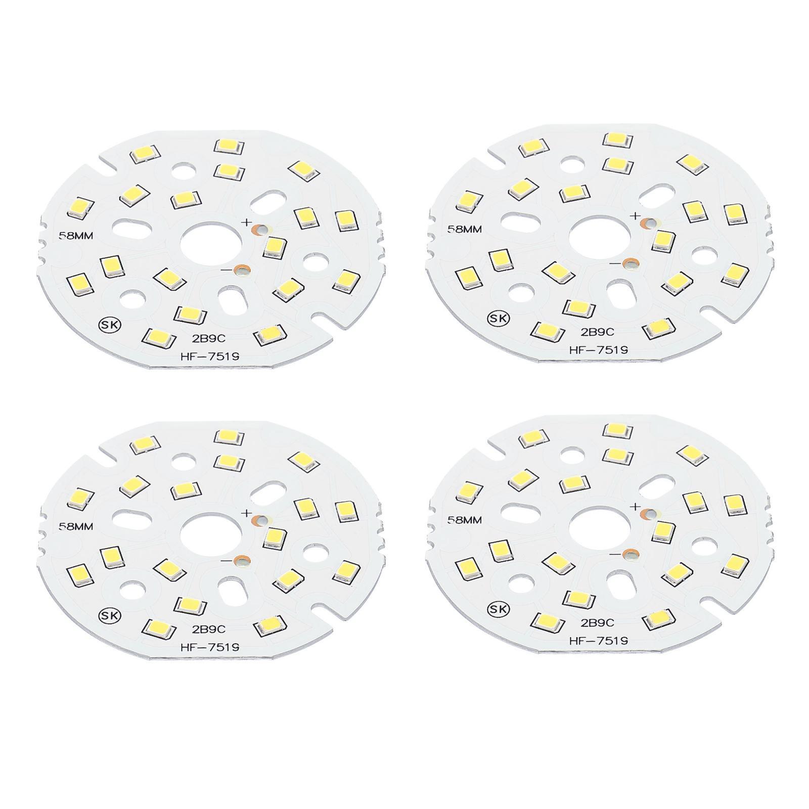 COB LED Light Chip Bead 9W 120lm 6000-6500K 56mm 27-30VDC White 4Pcs