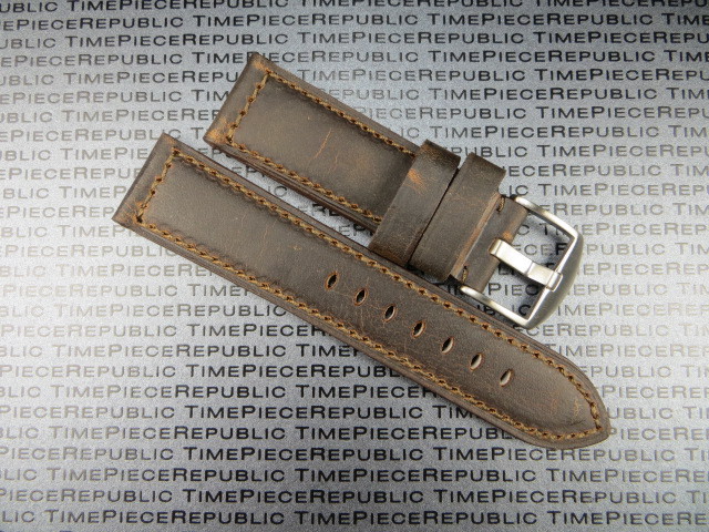 Bracelet Montre 24 Mm En Cuir Véritable Marron – Compatible Navitimer