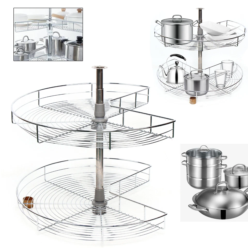 Giostra con pentole armadio da cucina 270° pavimento a talar armadio ad angolo piano girevole pavimento a giostra - Immagine 3 di 4