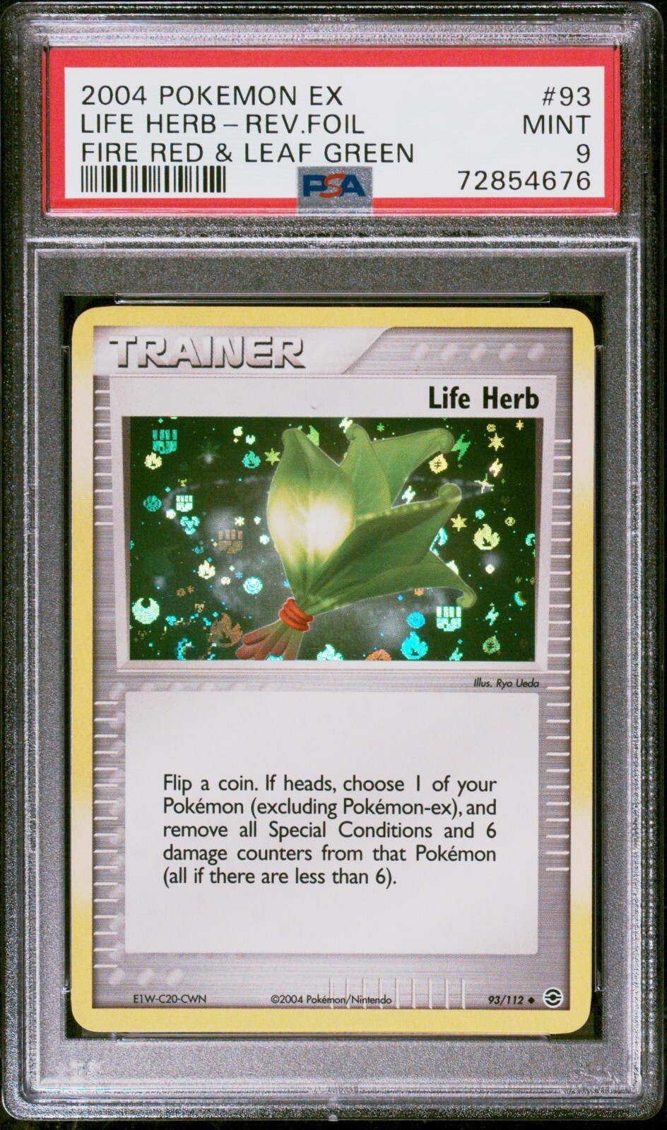 Pokemon Card Life Herb 93/112 Reverse Holo Fire Red & Leaf Green PSA 9 MINT
