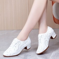 Lady Fashion Latin Modern Waltz Dance Shoes Sequin 5cm Heels Dancewear Practice