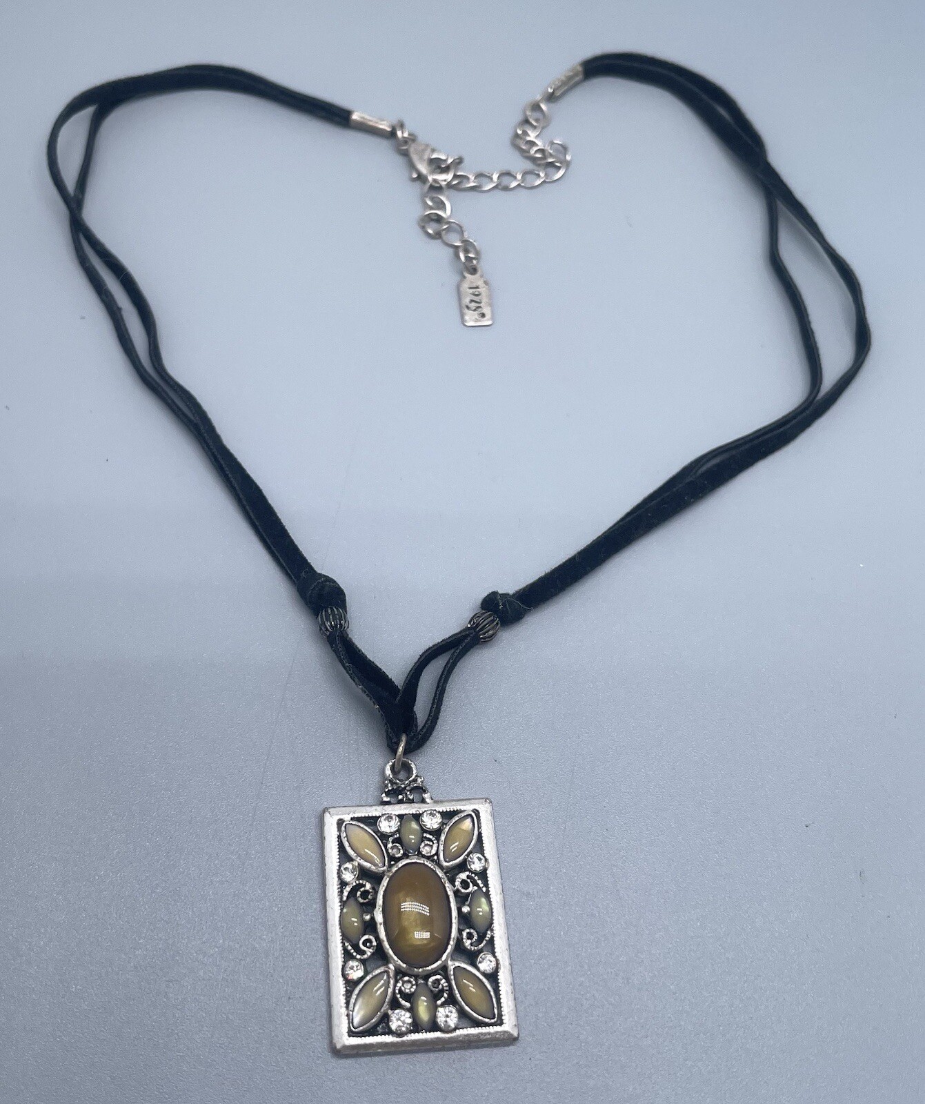 1928 19 Inch Black String Rectangular Beaded Char… - image 2