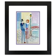 Moshe Leider, Framed Original Mixed Media Watercolor Painting, Hand Signed