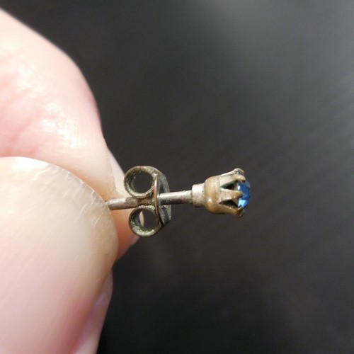Boucle oreille plaquée argent saphir bleu bijou fleur tulipe joaillerie N4526 - Imagen 6 de 12