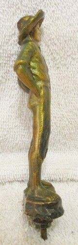 Antique Signed J Ruhl Tom Sawyer Gilt Paperweight Statue with Celluloid Face - Imagen 6 de 9