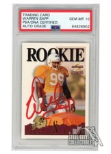 Warren Sapp 1995 Pinnacle Score Summit Ed. Auto RC Card #169 PSA/DNA 10 (Red)