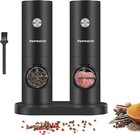 2pcs Electric Salt and Pepper Grinder Set with Base, Adjustable Coarseness