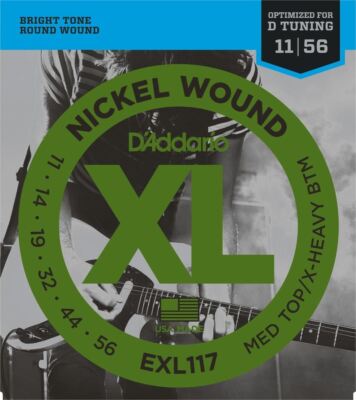 3 Sets D'Addario EXL117 Nickel Wound Medium Top / Extra Heavy Bottom 11-56