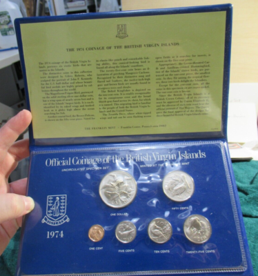 1974年 British Virgin s セット 1974 BRITISH VIRGIN ISLANDS MINT BU COINS SPECIMEN SET, 6 COINS