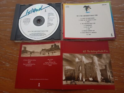U2 SELTENE CD Jahr 1984 The Unforgettable Fire ISLAND EDITION CDCID 102 OHNE BARCODE