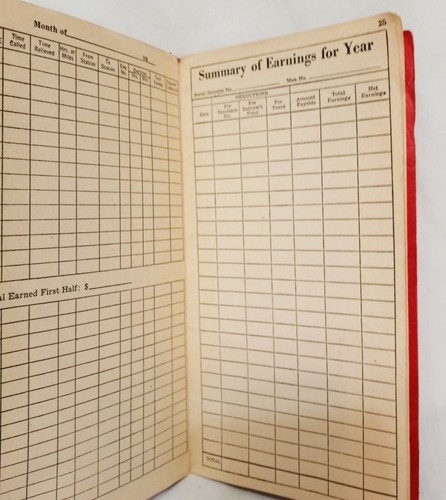 Railway Employees 1950 Personal Annual Time Recording Book Fort Wayne Indiana  - Bild 8 von 9