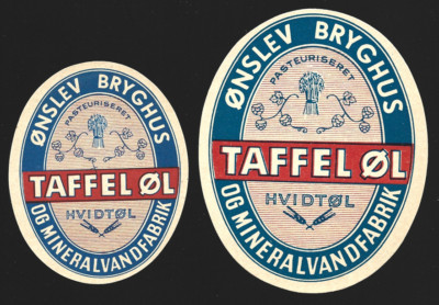 Brewery ØNSLEV Bryggeri Onslev, DENMARK Authentic Old beer labels