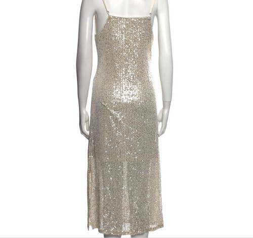 Stretchy Sequin Bodycon Dress Wedding Midi Party Club Sparkle Sexy - Picture 2 of 3