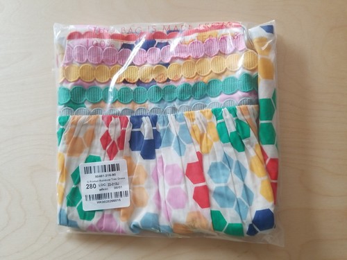 NWOT HANNA ANDERSSON RAINBOW TRIM HEXAGONS LINED DRESS 90 3T $70 - Picture 7 of 7