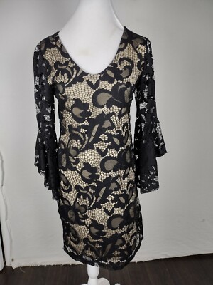 Tiana B. Womans Sz 6 Black Stretch Lace Flesh Lining Dress S91 | eBay